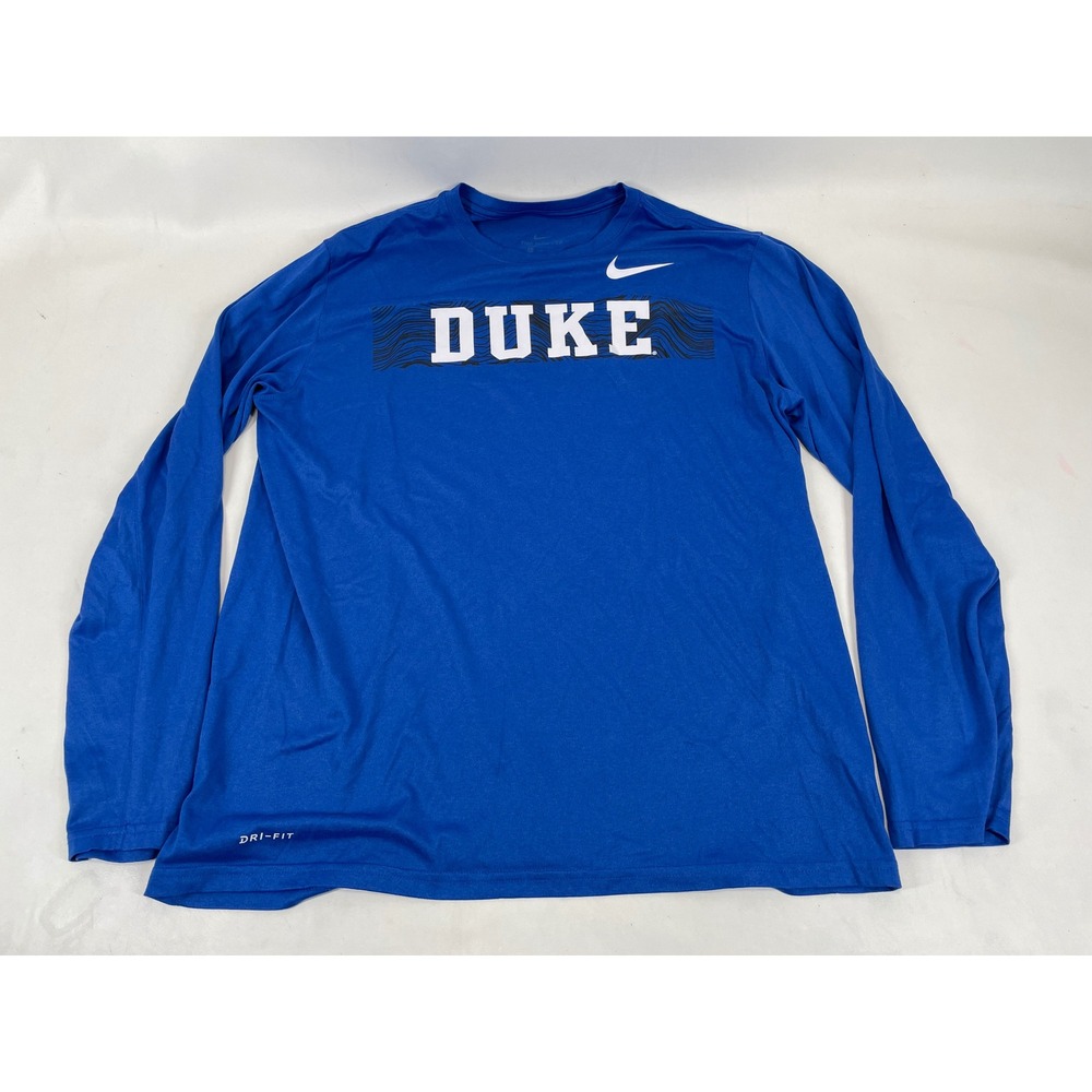 Nike Duke Blue Devils Dri-FIT Long Sleeve Shirt Mens XL Blue Athletic Tee